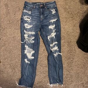 American Eagle Outfitters Women's Distressed Blue Jeans